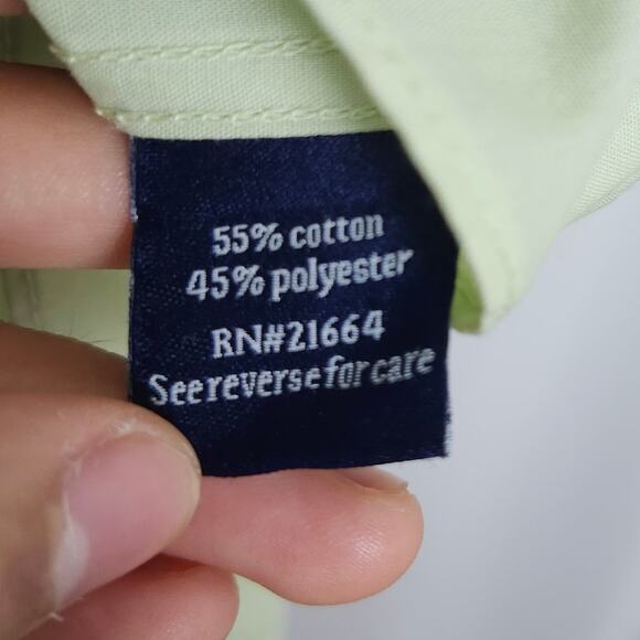 Croft & Barrow Shirt Men Medium Green Button Front Long Sleeve Casual Dress Top - Picture 5 of 8